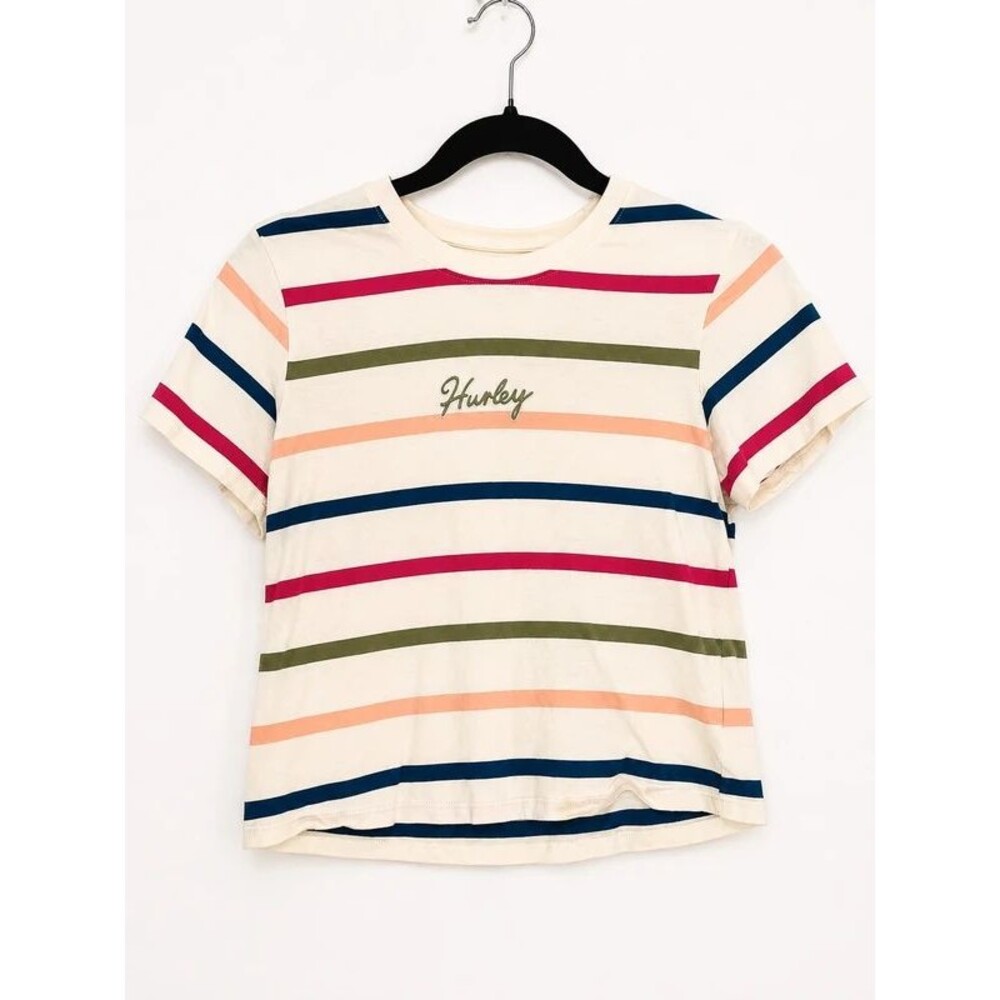 Hurley Striped Cropped Tee | XS